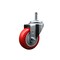 Service Caster 3.5'' Red Polyurethane Wheel Swivel 7/16'' Grip Ring Stem Caster SCC-GR20S3514-PPUB-RED-716138 - alternate 1